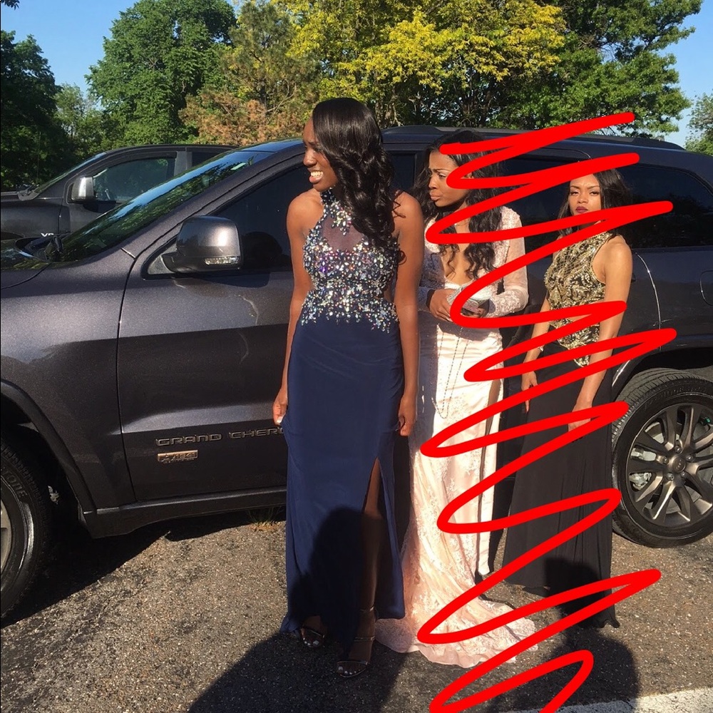 Navy blue prom dress